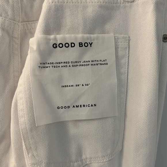 Good American good boy ankle wrap white jeans size 6/28 waist NWT never worn - Picture 6 of 7